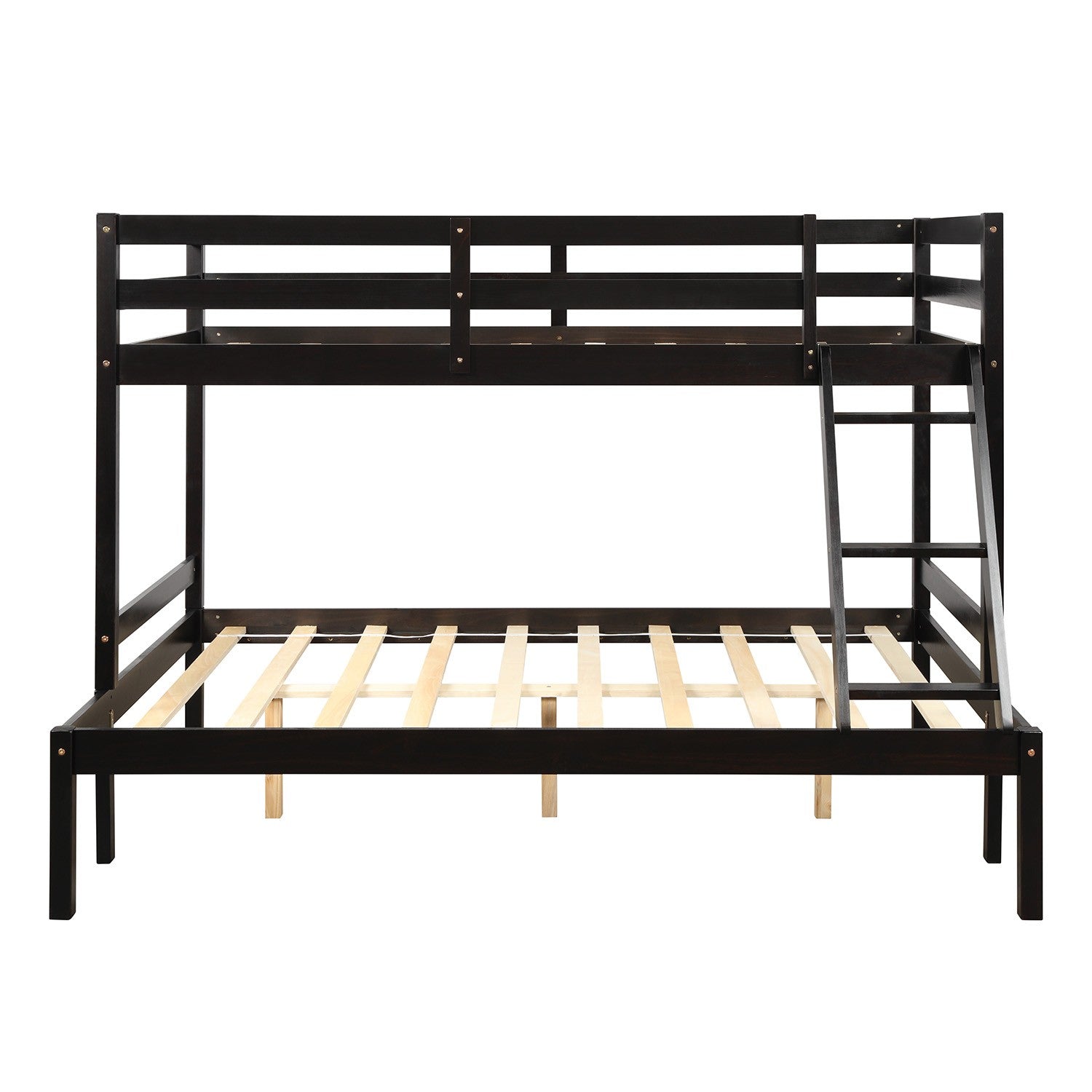 Brown Twin Size Full Size Bunk Bed