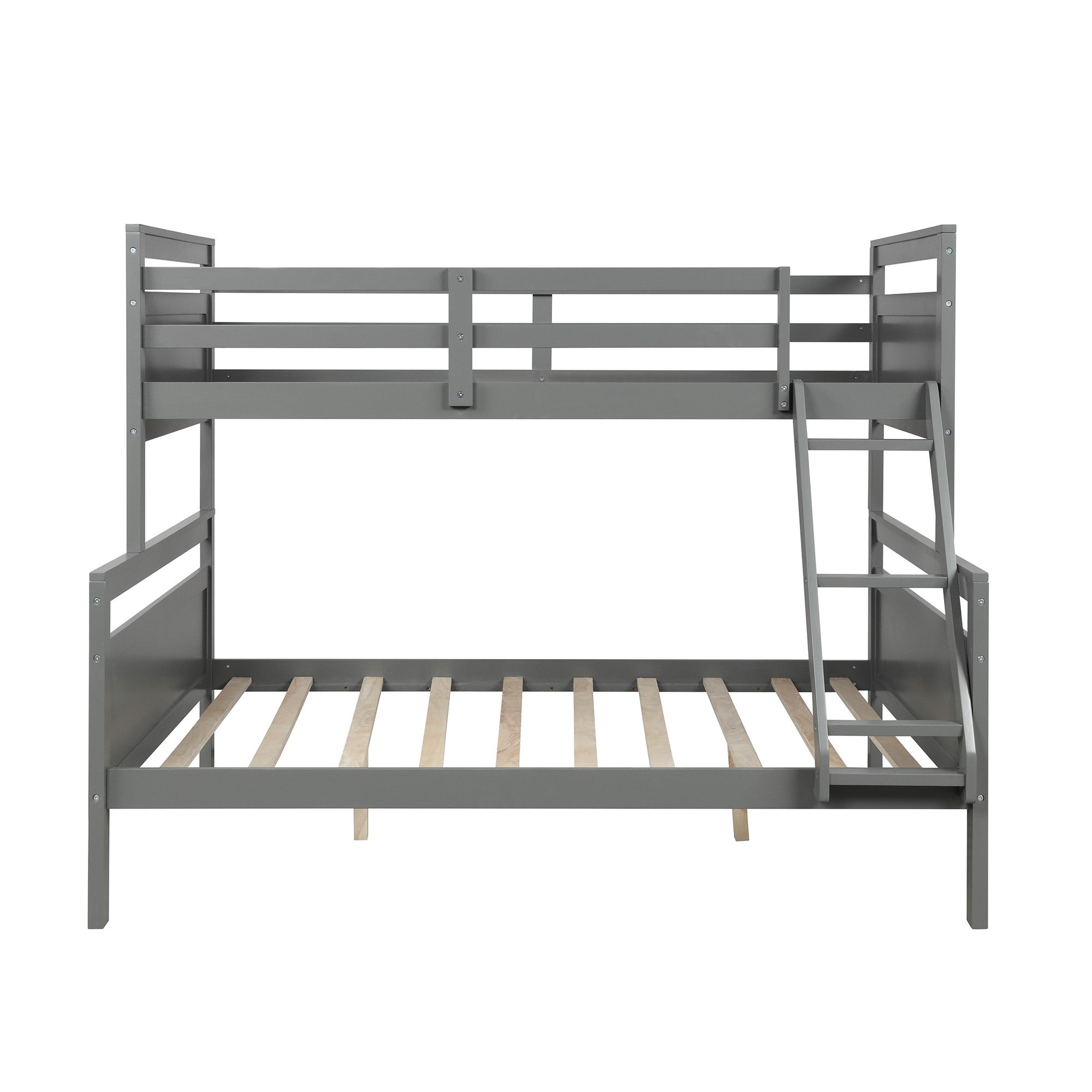 Gray Twin Over Full Size Bunk Bed Default Title