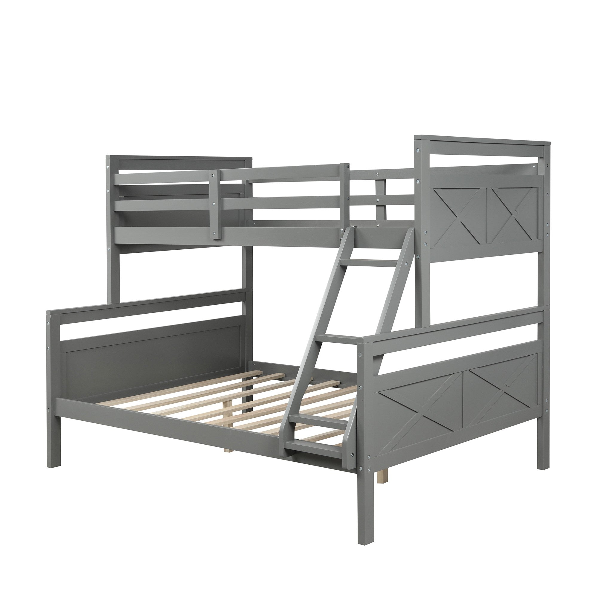 Gray Twin Over Full Size Bunk Bed Default Title