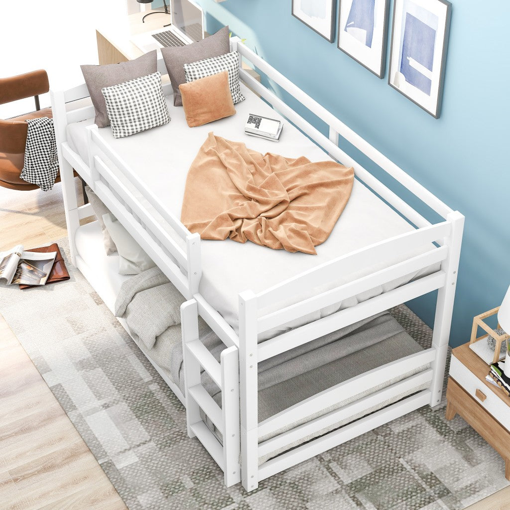 White Twin Over Twin Separable Bunk Bed