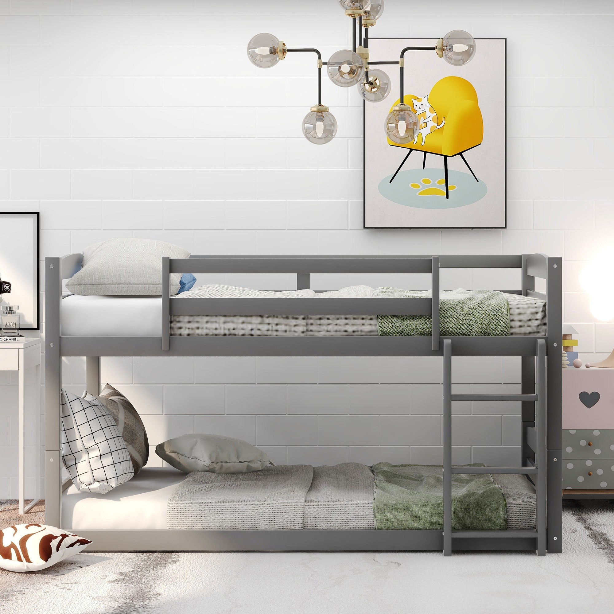 Gray Twin Over Twin Separable Bunk Bed