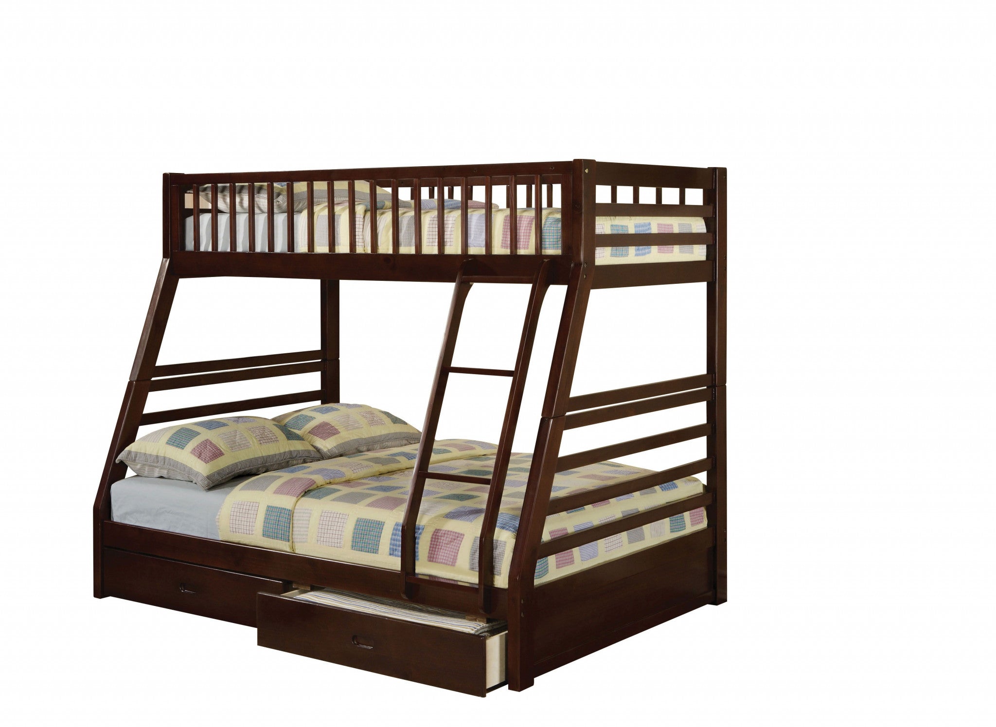 Brown Twin Over Full Size Bunk Bed