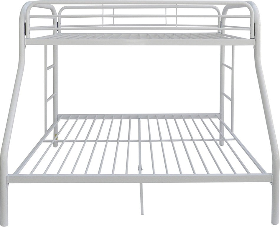 White Twin XL Over Queen Size Metal Bunk Bed