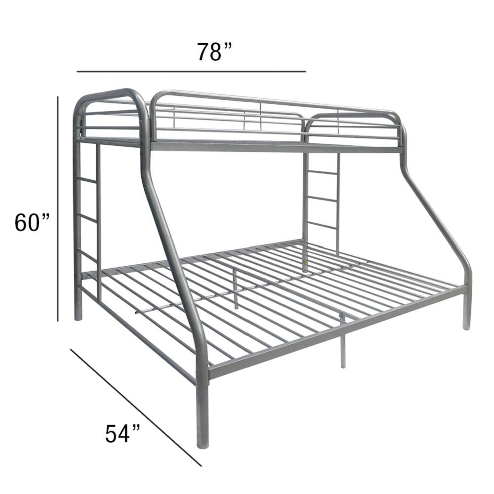 Silver Twin Over Full Size Bunk Bed