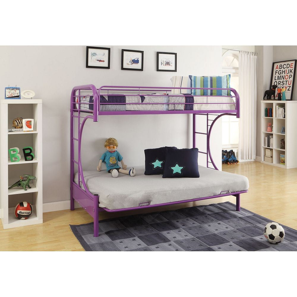 Purple Twin Over Full Futon Bunk Bed Default Title