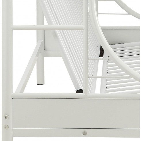 White Twin XL Over Queen Futon Bunk Bed