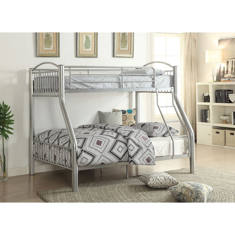 Silver Traditional Twin Over Full Bunk Bed Default Title