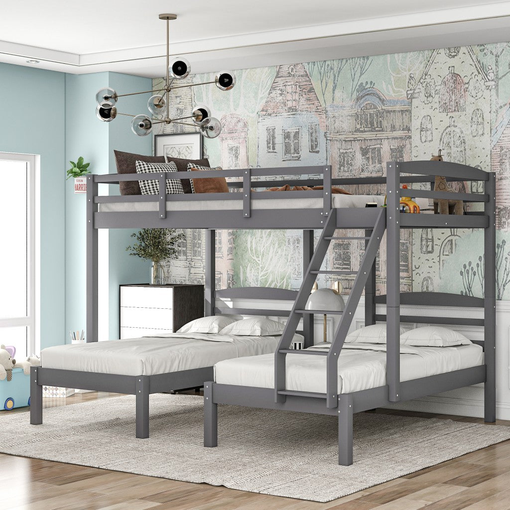 Gray Full Over Double Twin Triple Bunk Bed