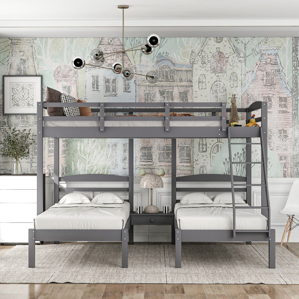 Gray Full Over Double Twin Triple Bunk Bed