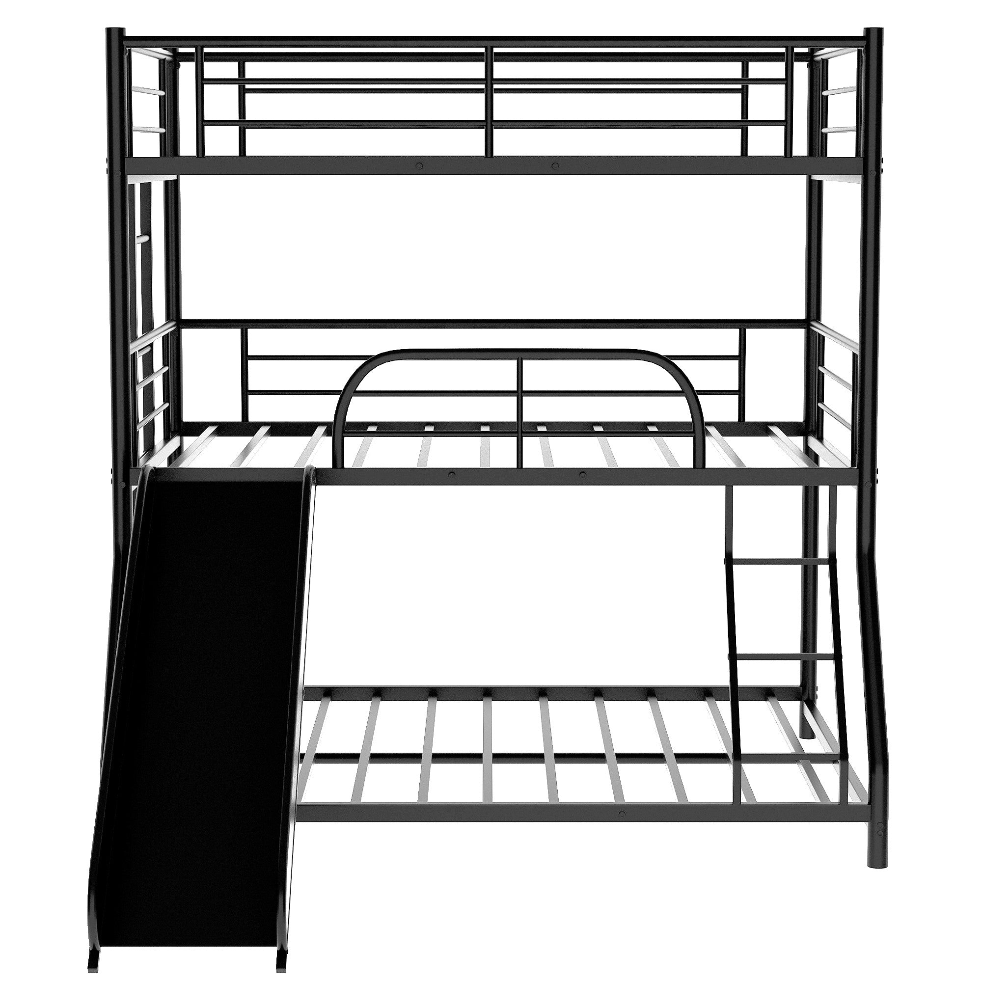 Black Twin Over Twin over Full Size Triple Bunk Bed