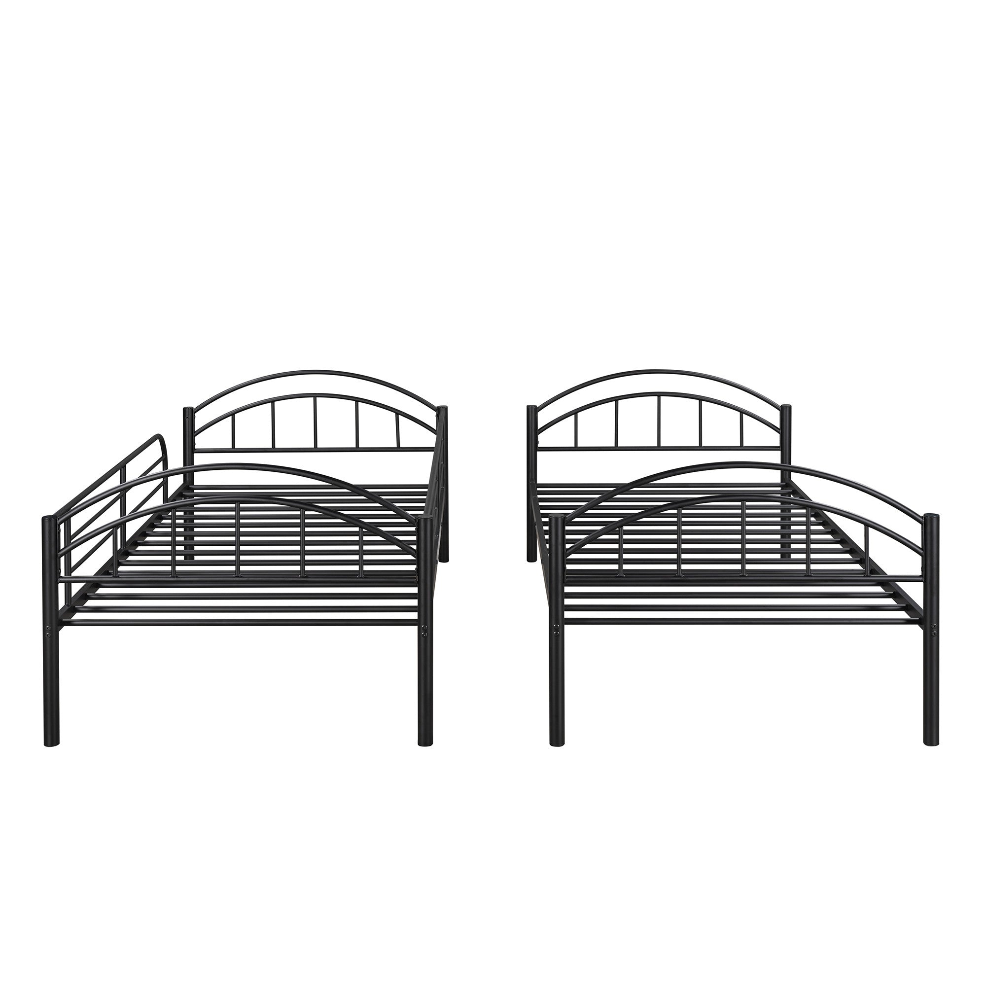 Black Modern Classic Twin Over Twin Metal Bunk Bed Default Title