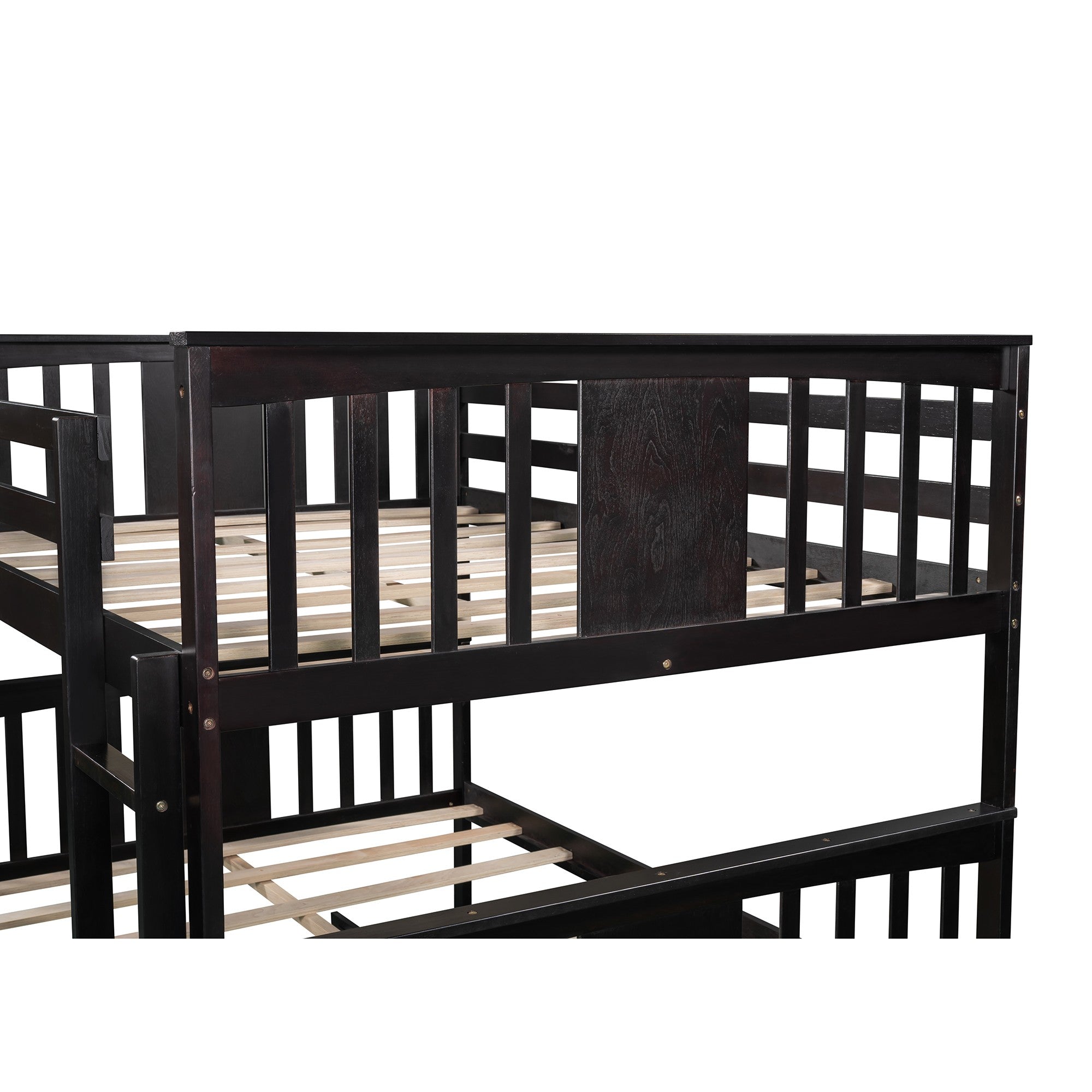 Modern Espresso Full Over Full Bunk Bed with Two Drawers Default Title