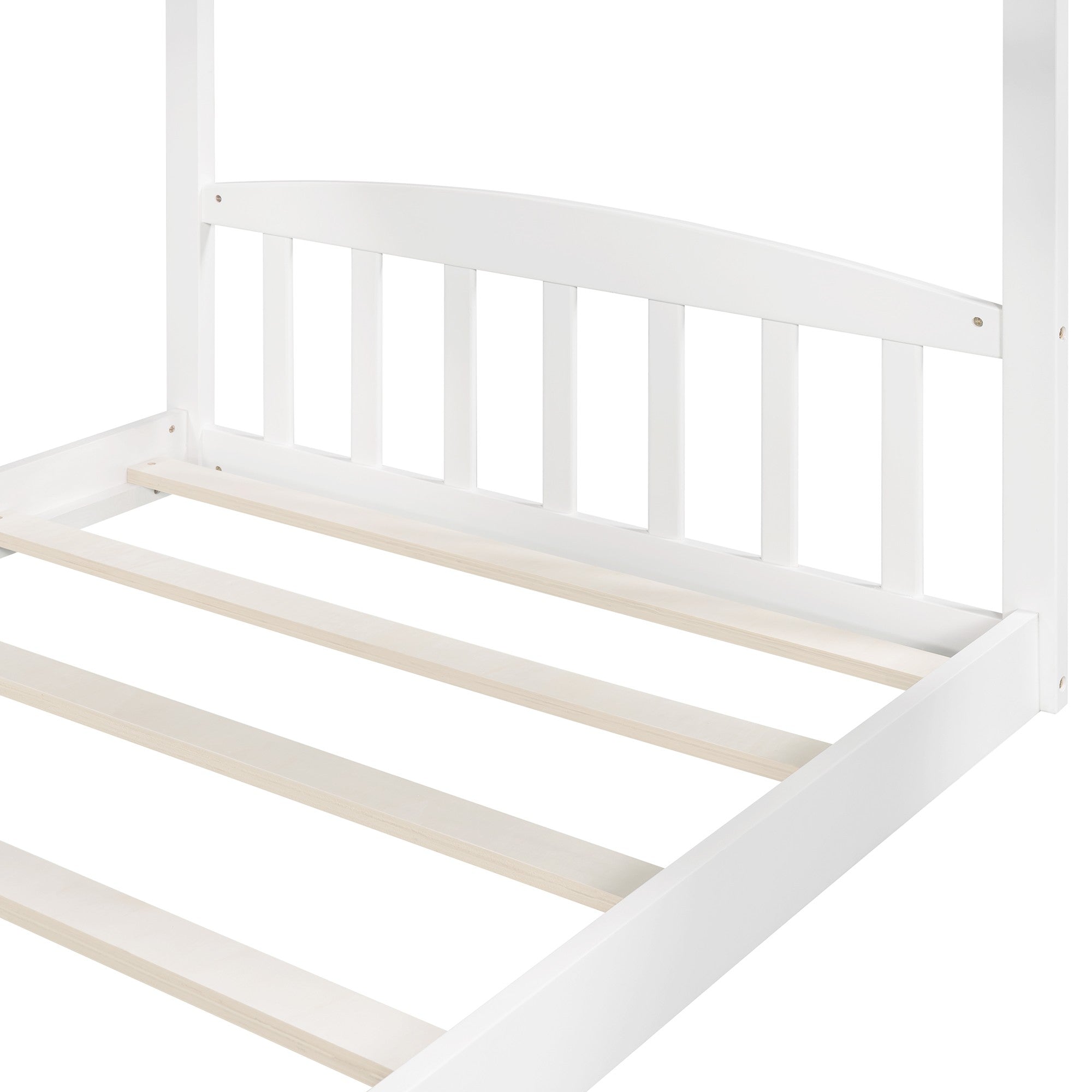 White Twin Over Twin Playhouse Styled Bunk Bed Default Title