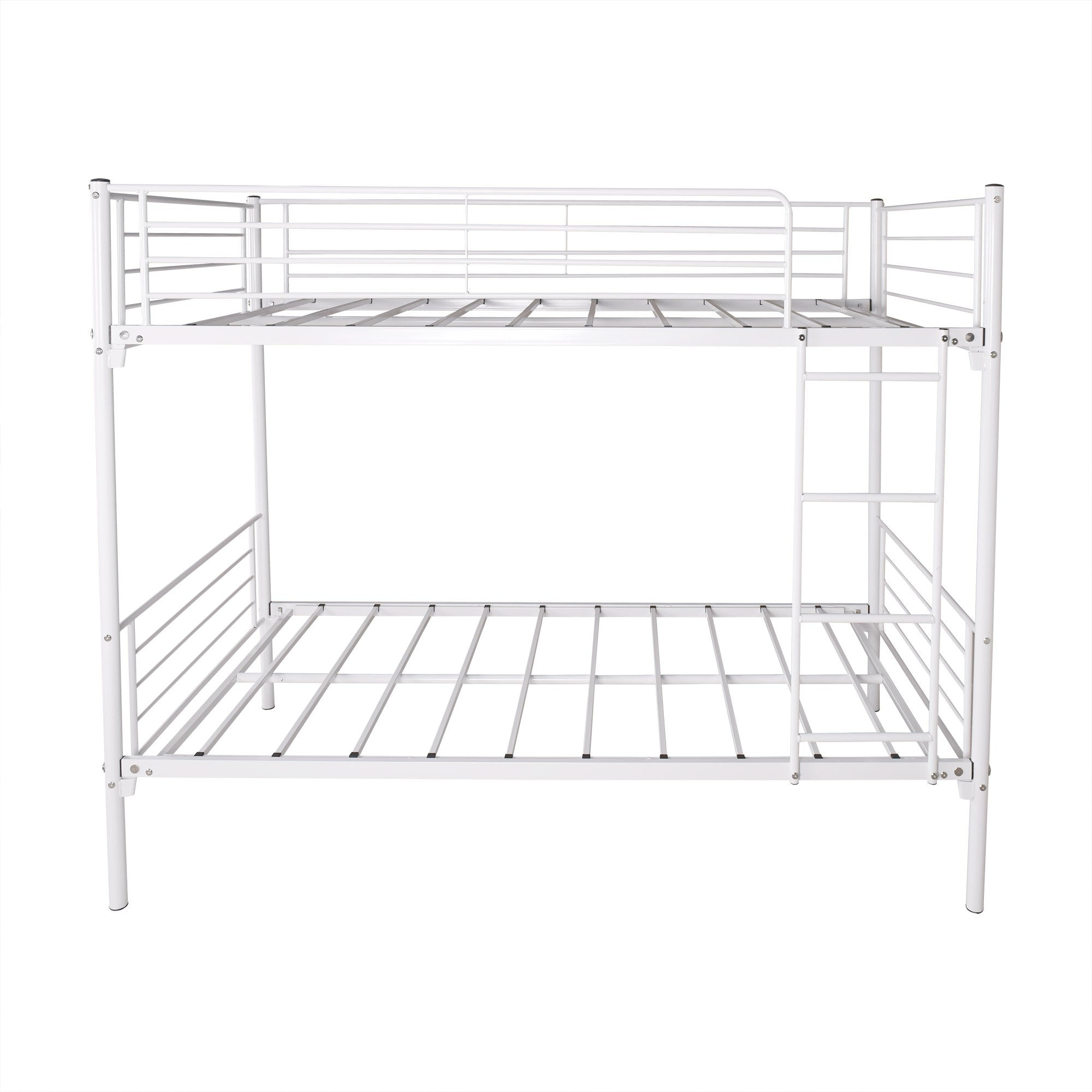 White Heavy Duty Twin Over Full Metal Bunk Bed Default Title