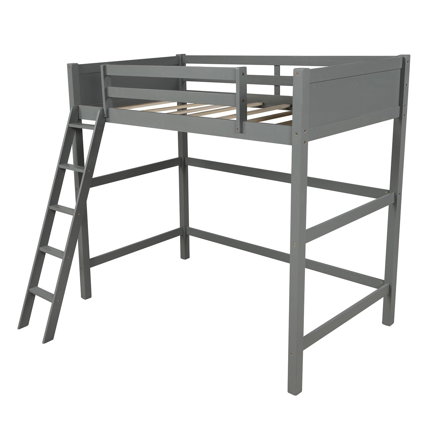 Gray Twin Size High Loft Bed