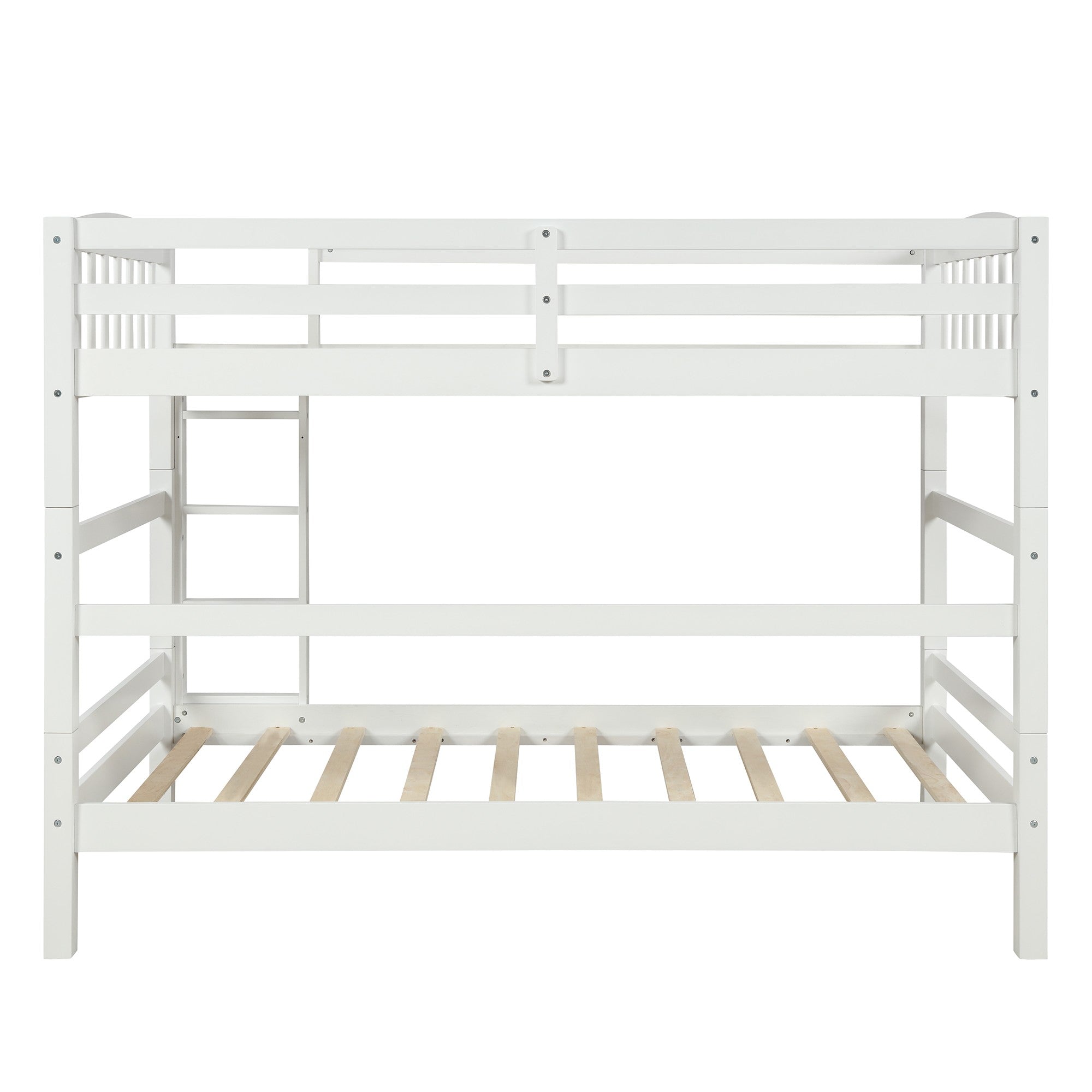 White Twin Loft Bed Over Twin Size Bed