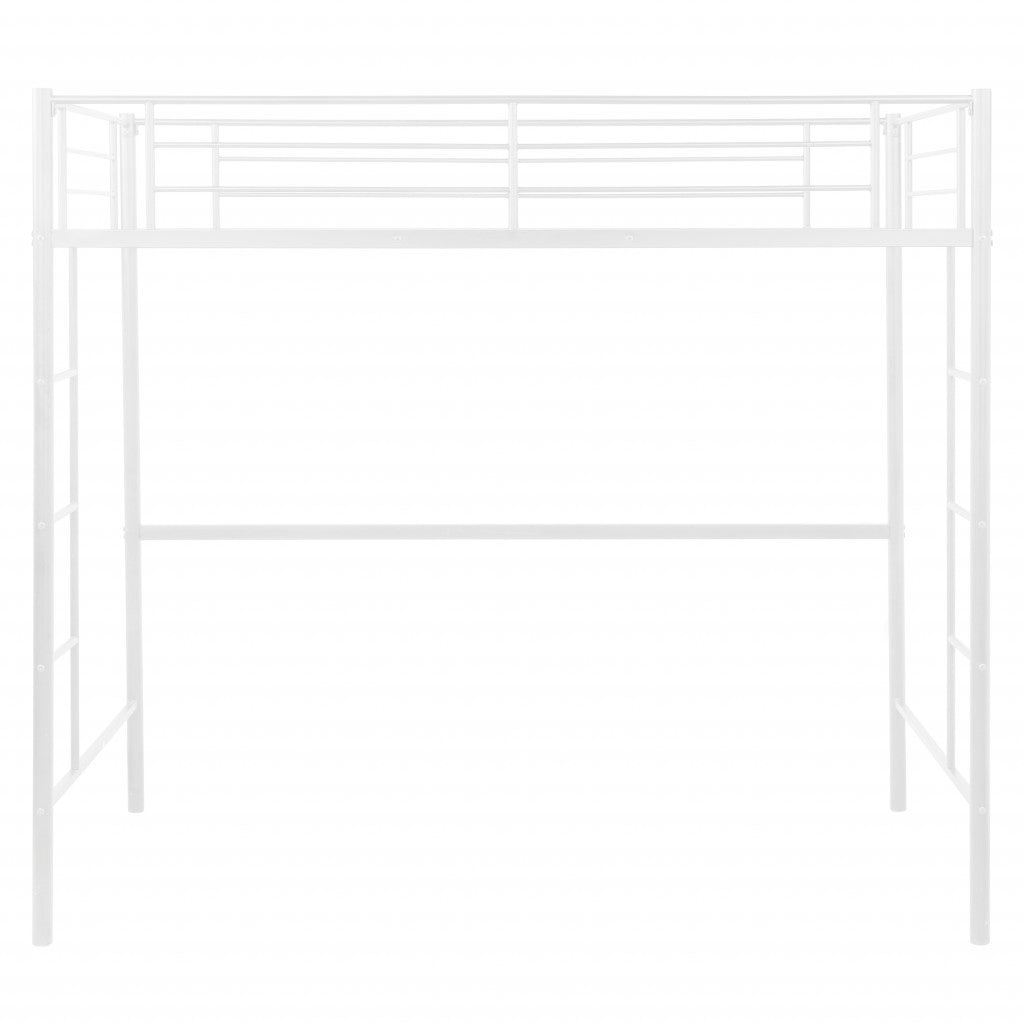 White Twin Size Metal Loft Bed