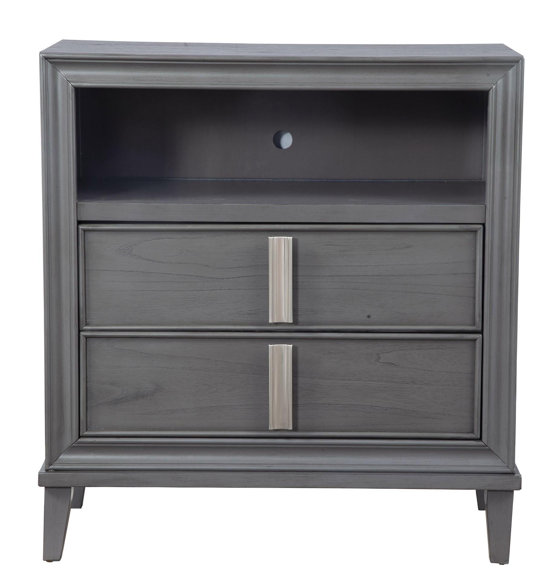 Contemporary Dark Grey TV Console Cabinet