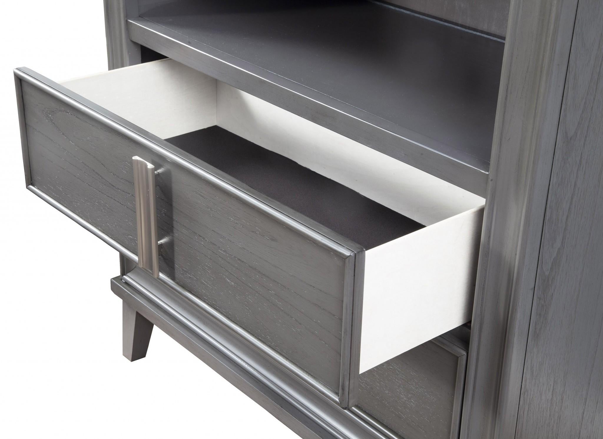 Contemporary Dark Grey TV Console Cabinet