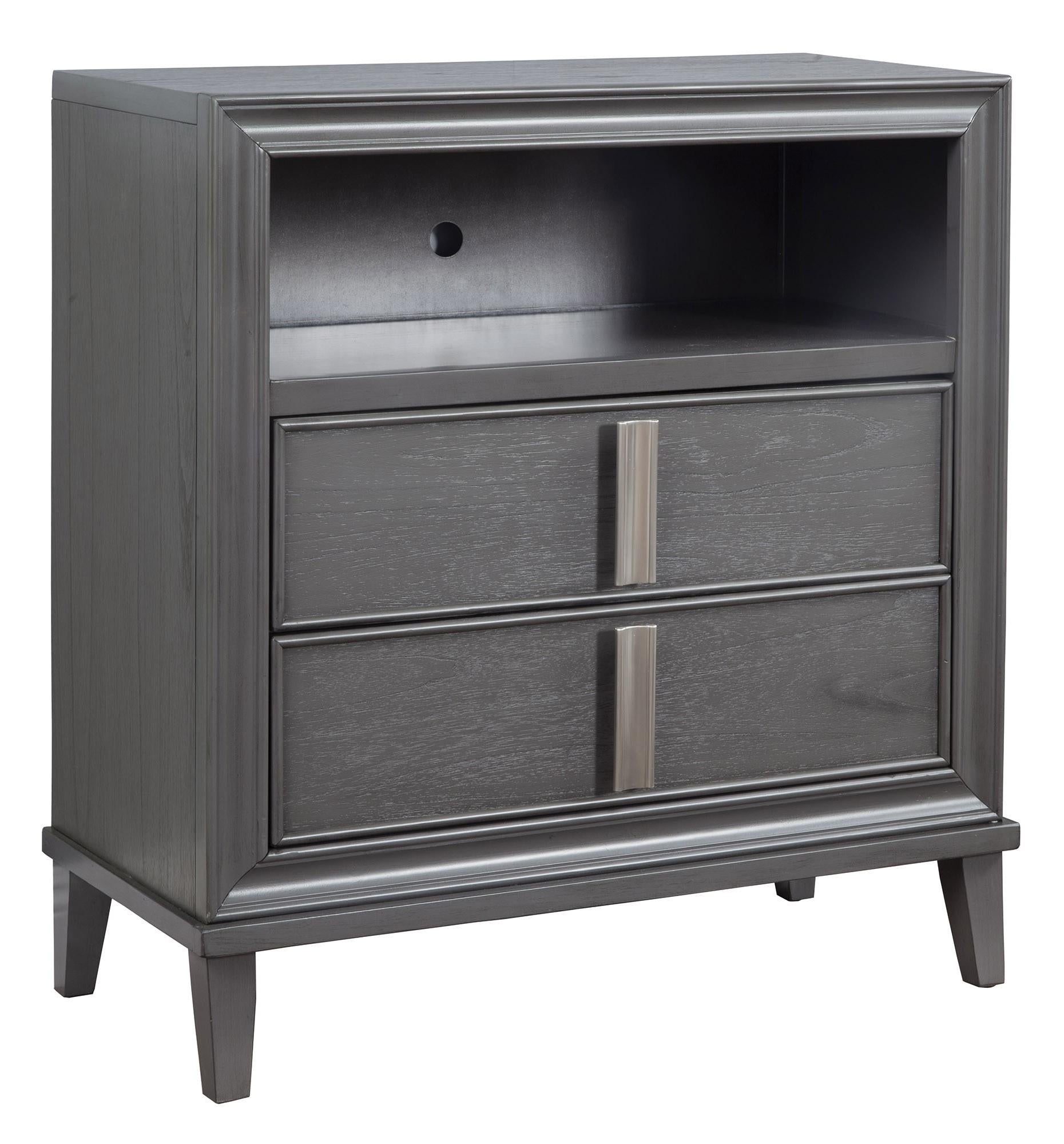 Contemporary Dark Grey TV Console Cabinet