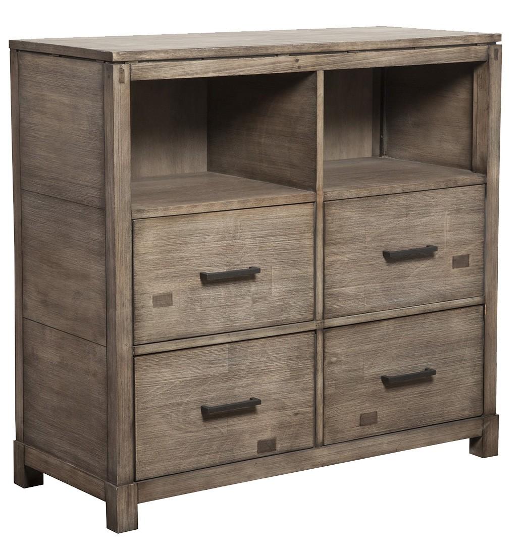 Rustic Weathered Gray TV Console Cabinet