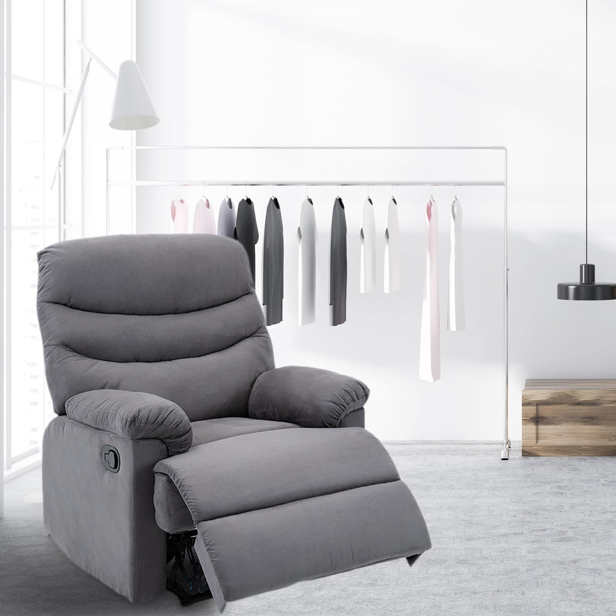 Primo Grey Suede Massaging Recliner Chair