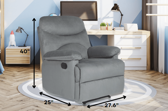 Luxurious Grey Recliner Chair with  Heating and Massage