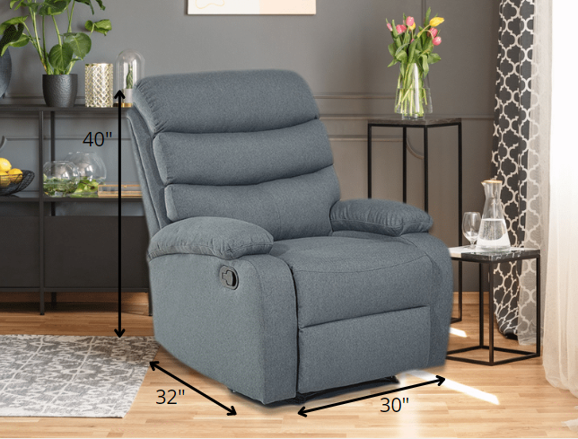 Plush Dark Grey Microfiber Recliner Chair