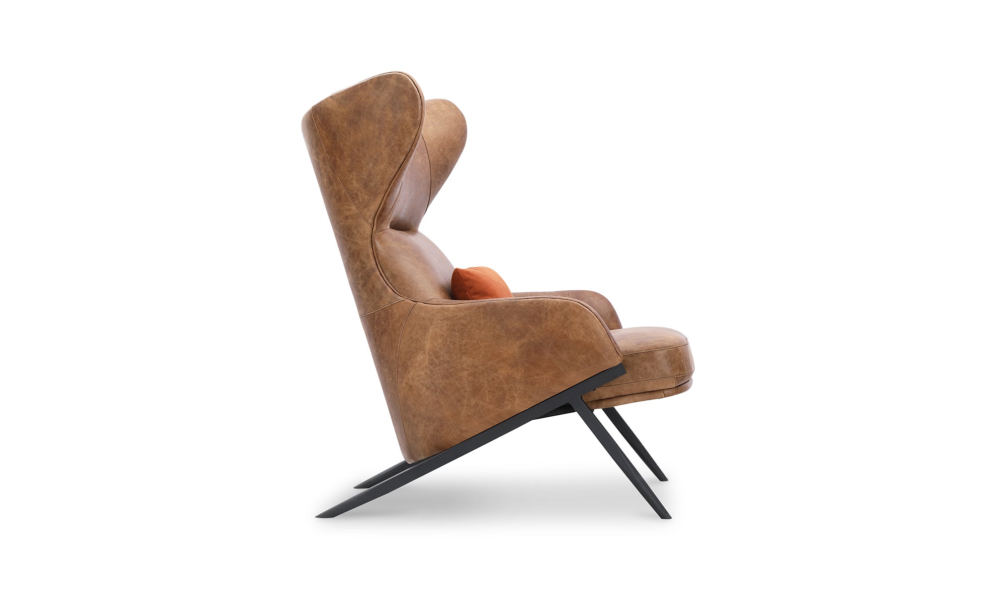 Amos Leather Accent Chair - Cappuccino