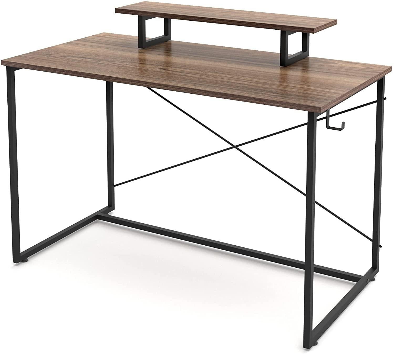 Modern Industrial Two Tier Computer And Writing Table Desk