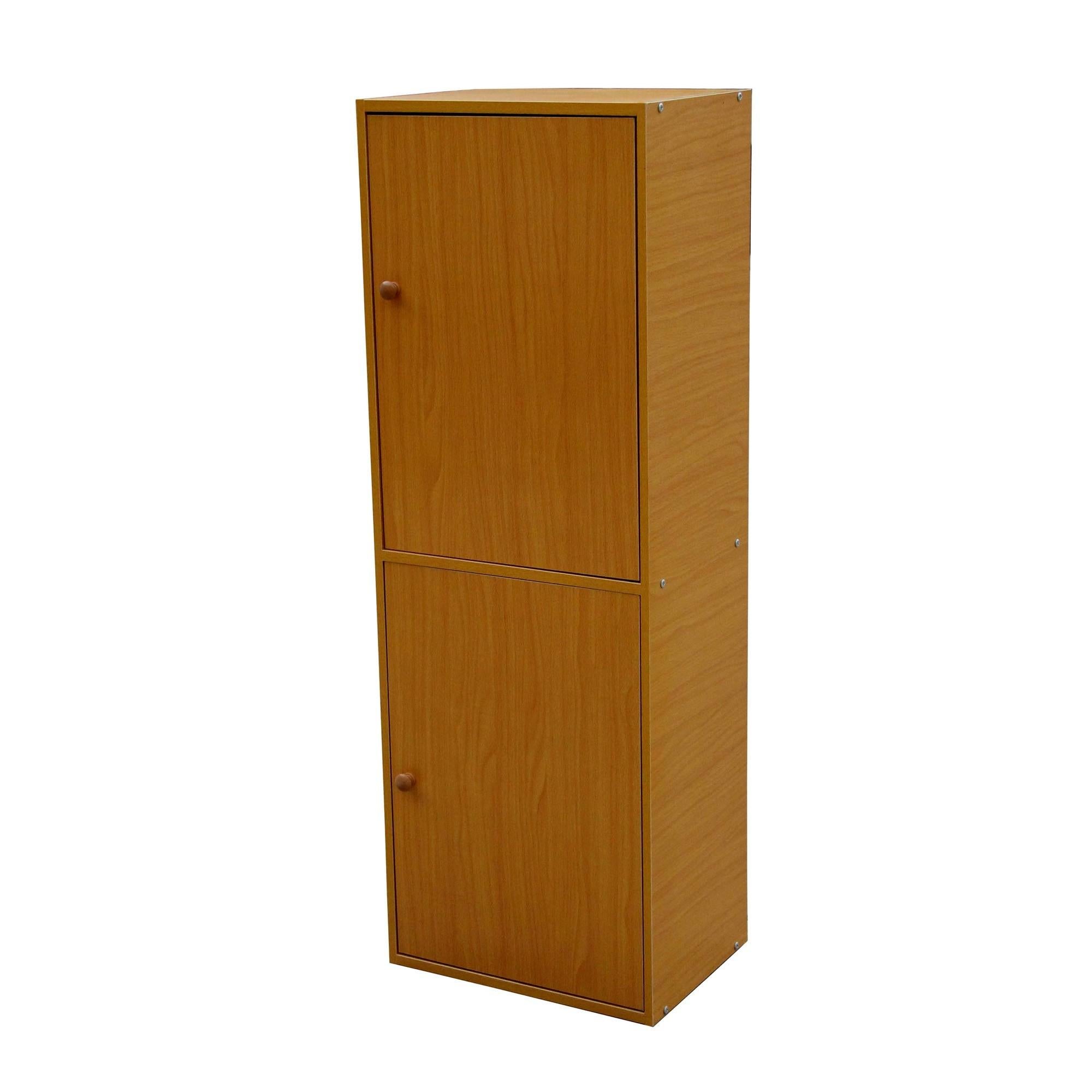 Standard Natural Two Door Verticle Adjustable Book Shelf