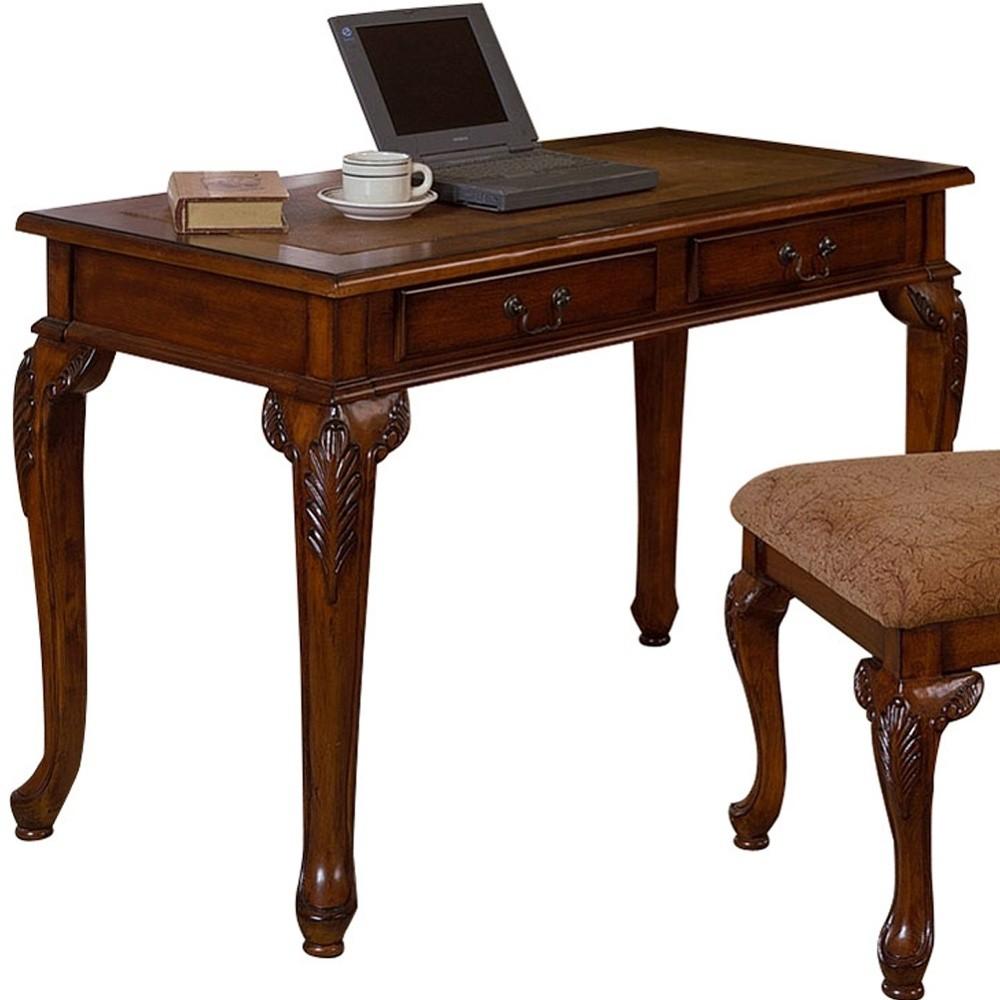 Classic Dark Walnut Office and Home Two Piece Desk Set