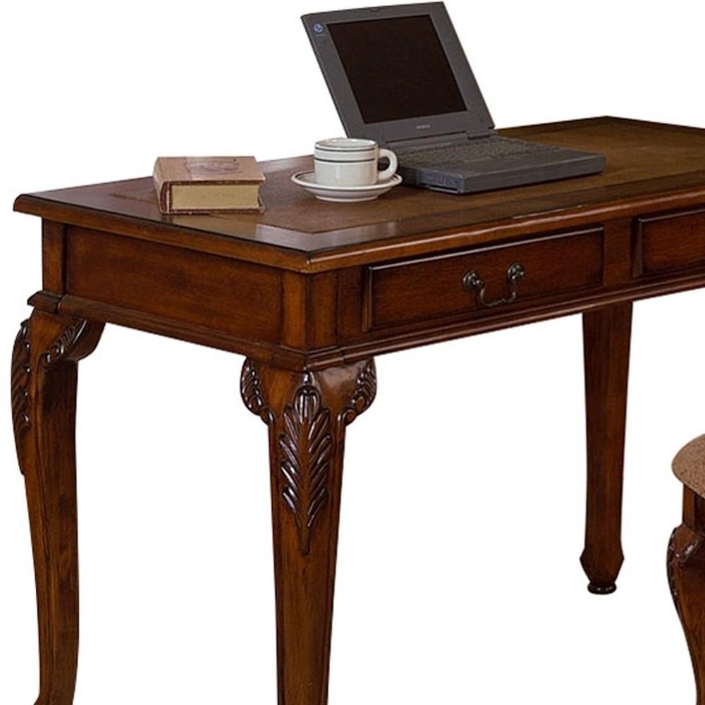 Classic Dark Walnut Office and Home Two Piece Desk Set