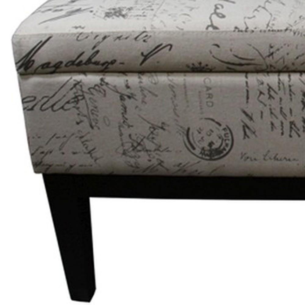 Black and White Vintage Postcard Print Dual Lift Storage Bench Default Title