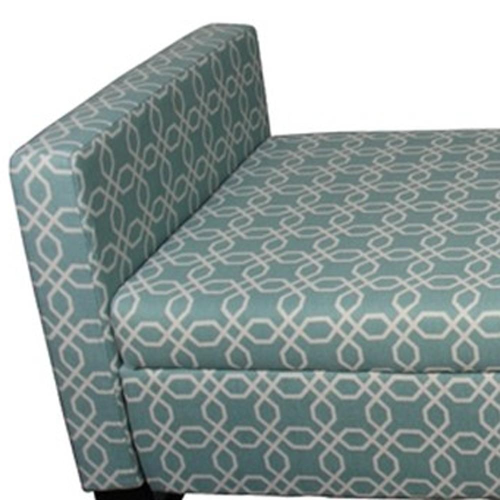 Modern Aqua Teal Geometric Print Storage Bench