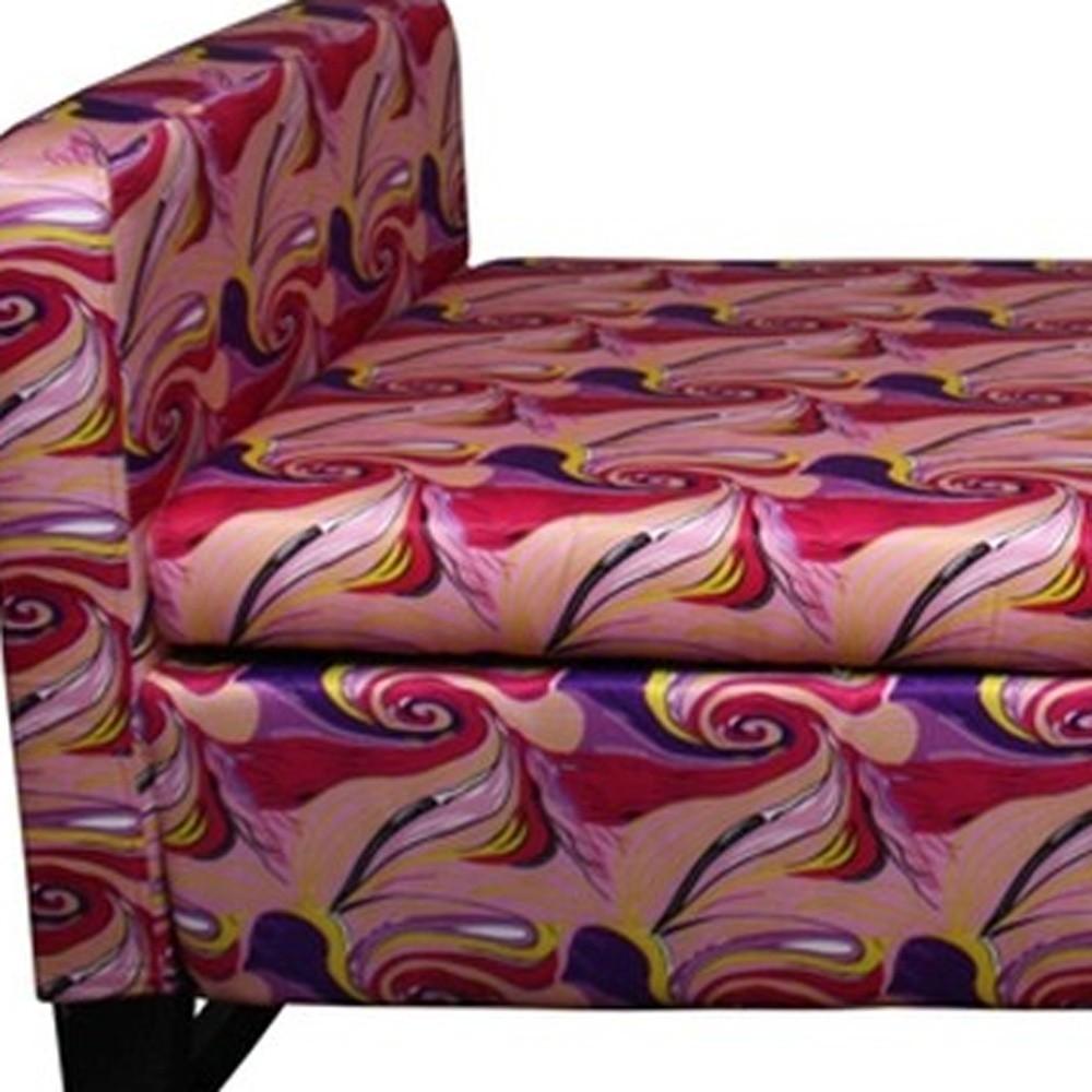 Modern Hot Pink and Purple Abstract Print Storage Bench