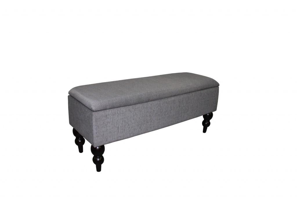 Modern Tailored Gray and Black Storage Bench