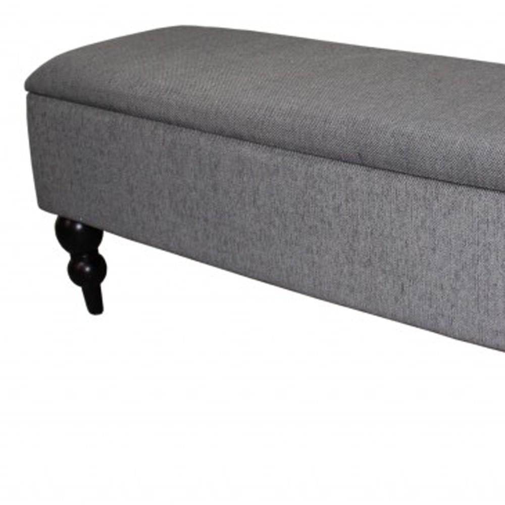 Modern Tailored Gray and Black Storage Bench