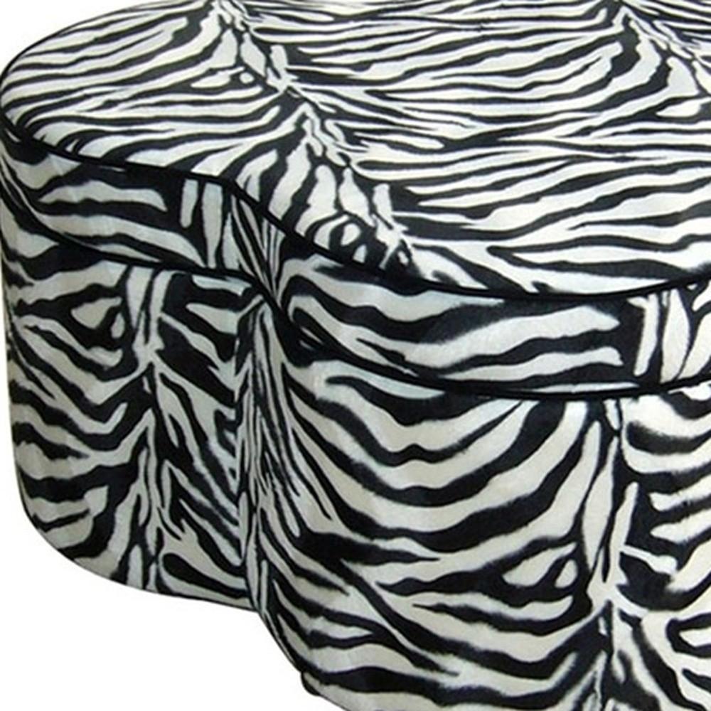 Funky Black White Pink Zebra Storage Ottoman Four Piece Set