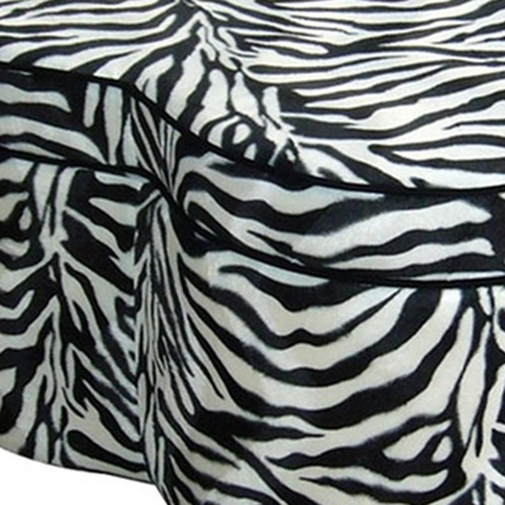 Funky Black White Pink Zebra Storage Ottoman Four Piece Set