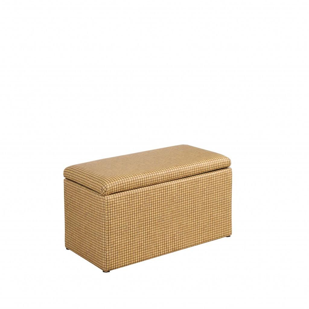 Cork Look Checkerboard Faux Leather Storage Bench and Ottoman