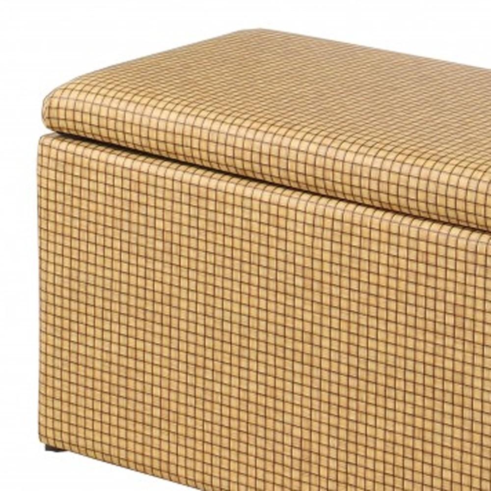 Cork Look Checkerboard Faux Leather Storage Bench and Ottoman