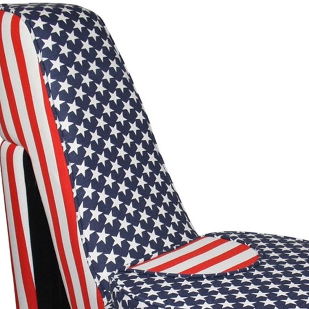 Red White and Blue Patriotic Print 1 High Heel Shoe Storage Chair