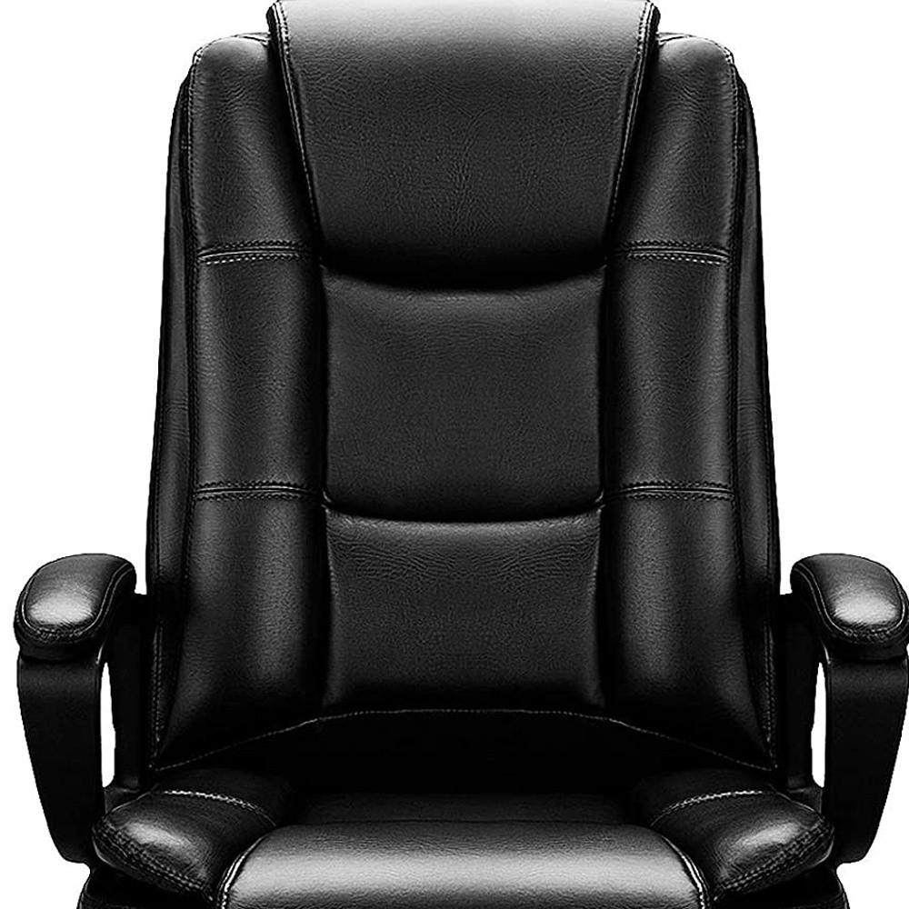 Black Leather Executive Chair with Lumbar Support