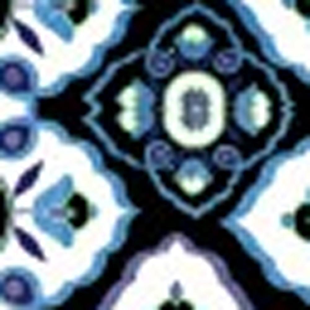 5' X 7' Black And Blue Oriental Area Rug