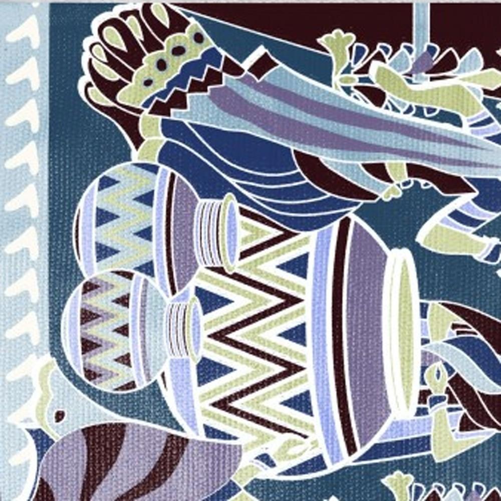 5' X 7' Dark Brown And Dark Blue Abstract Area Rug