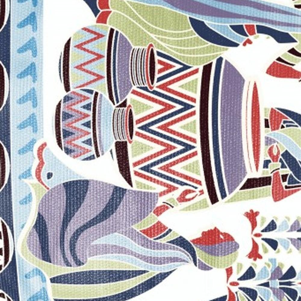 5' X 7' Blue And Red Abstract Area Rug Default Title