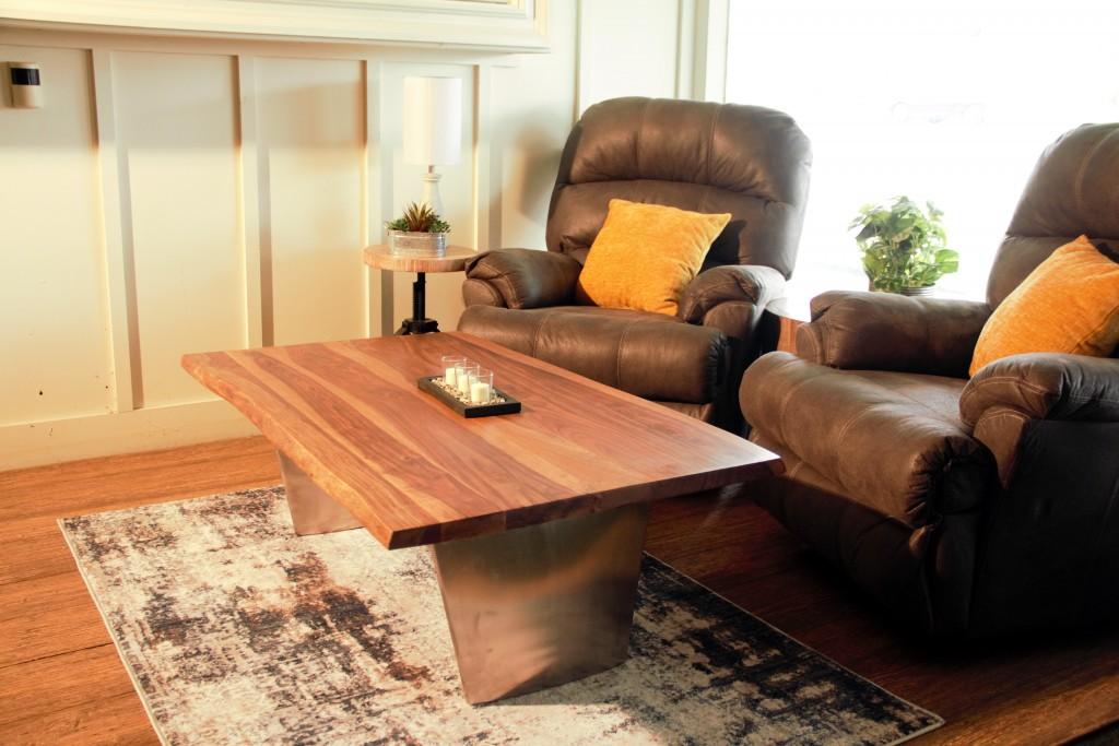 31” Rustic Brown Mango Wood Live Edge Coffee Table