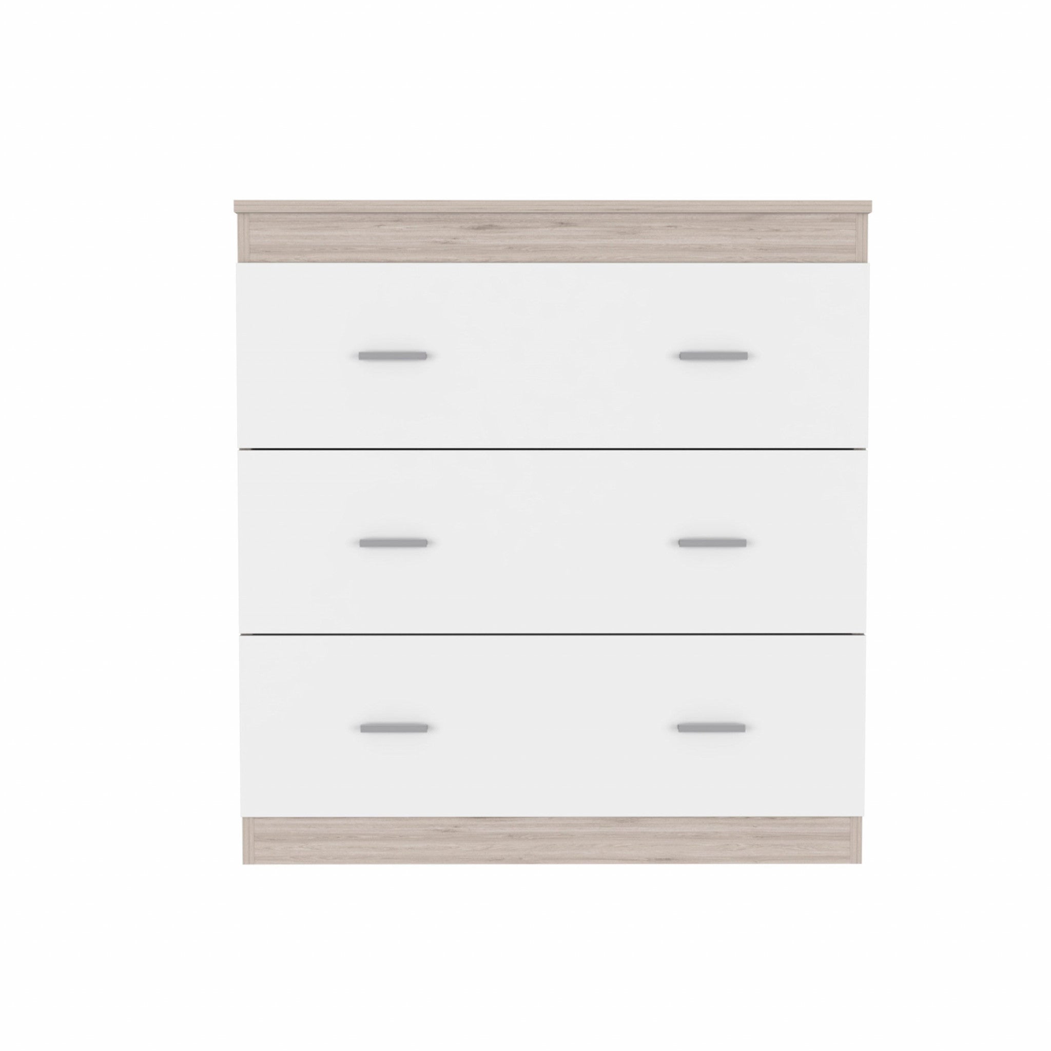 33" Light Gray and White Three Drawer Dresser Default Title