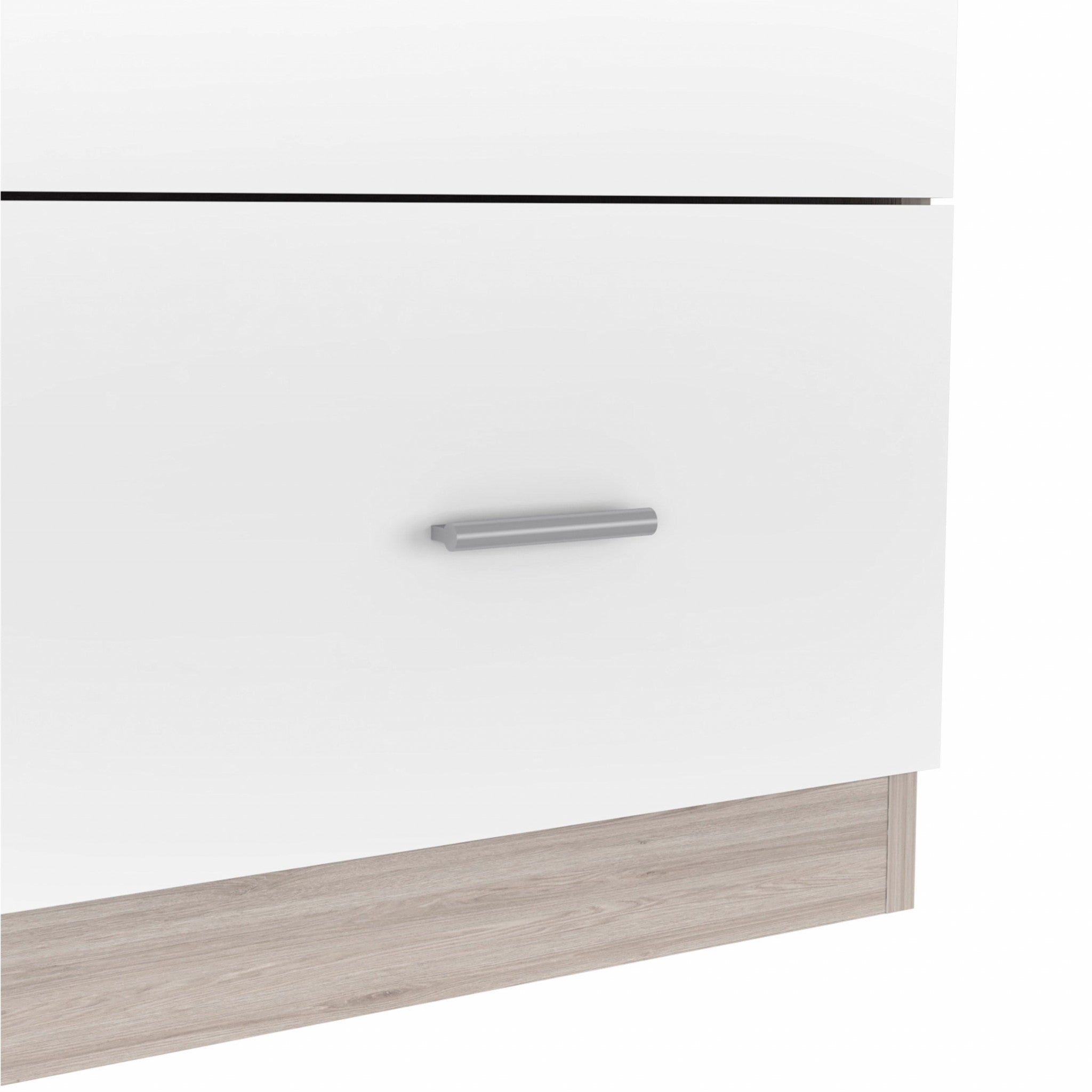 33" Light Gray and White Three Drawer Dresser Default Title